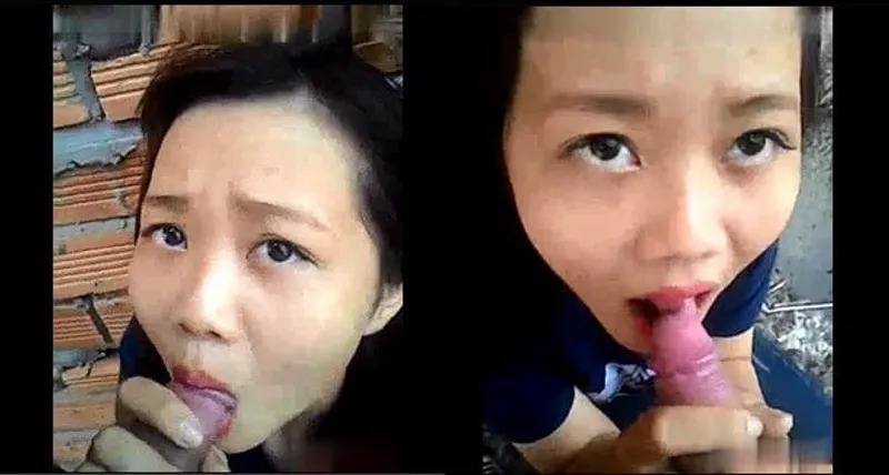 Em gái bú cục thịt ở vườn sau nhà